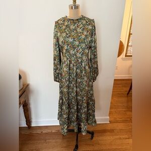 Elegant Floral Long Sleeve Dress